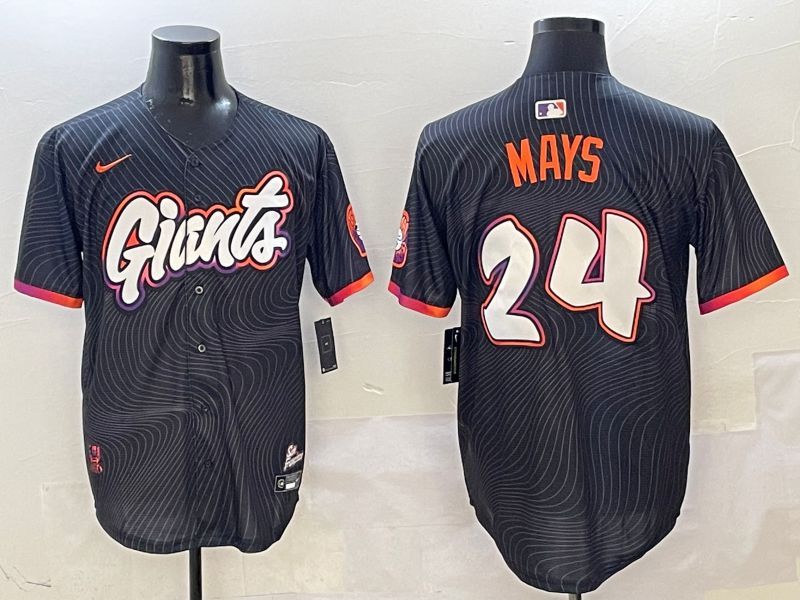 Men San Francisco Giants #24 Mays Black Second generation Joint Name Nike 2025 MLB Jersey style 1->san francisco giants->MLB Jersey